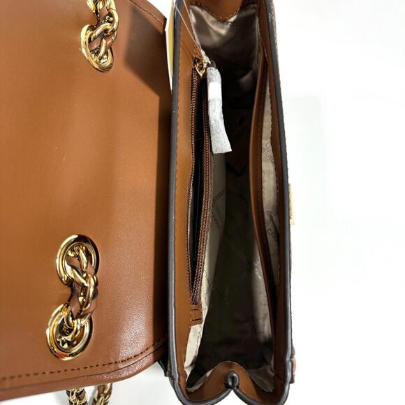 MICHAEL Michael Kors Brown Luggage Logo Parker Medium Convertible Chain Bag New - Picture 9 of 12